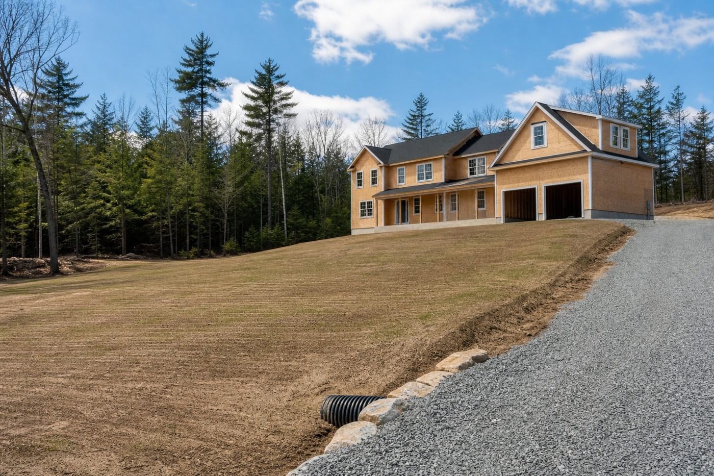 Finished excavation project with new construction in Jewett City