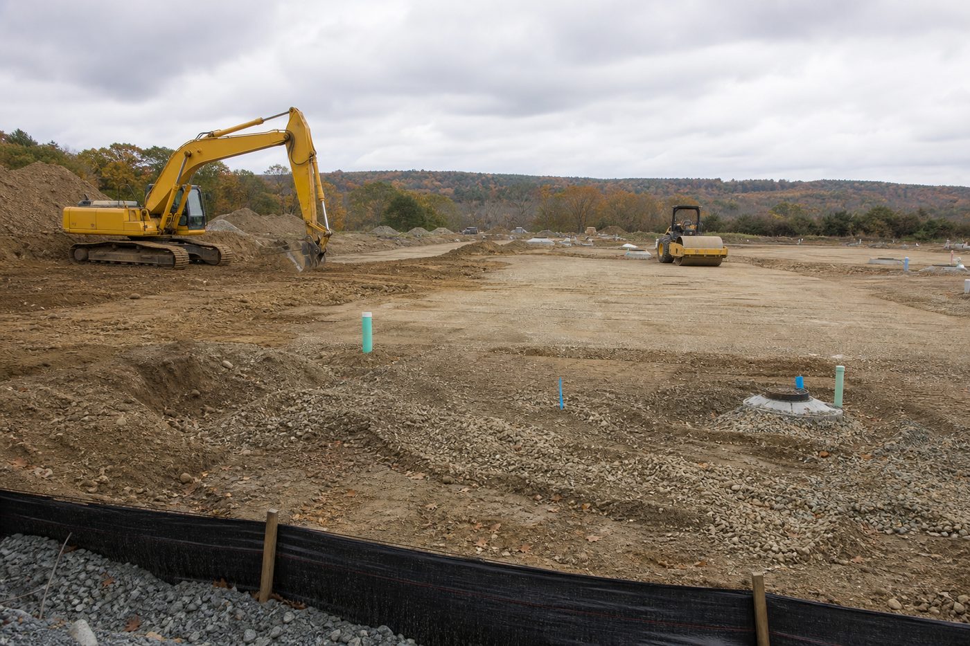 Commercial excavation for a retail building pad in Danielson